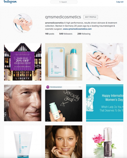 skincare social media instagram